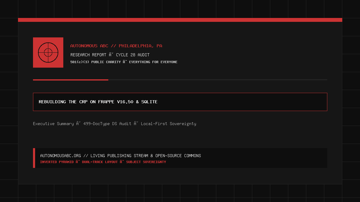 Field Report: Rebuilding the Catalytic Resource Planner (CRP) on Frappe v16.50 & Local SQLite